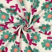 DOUBLE GAUZE GOTS BLOEMEN JENNIFER BOURON NATUREL/GROEN (thumbnail) #3