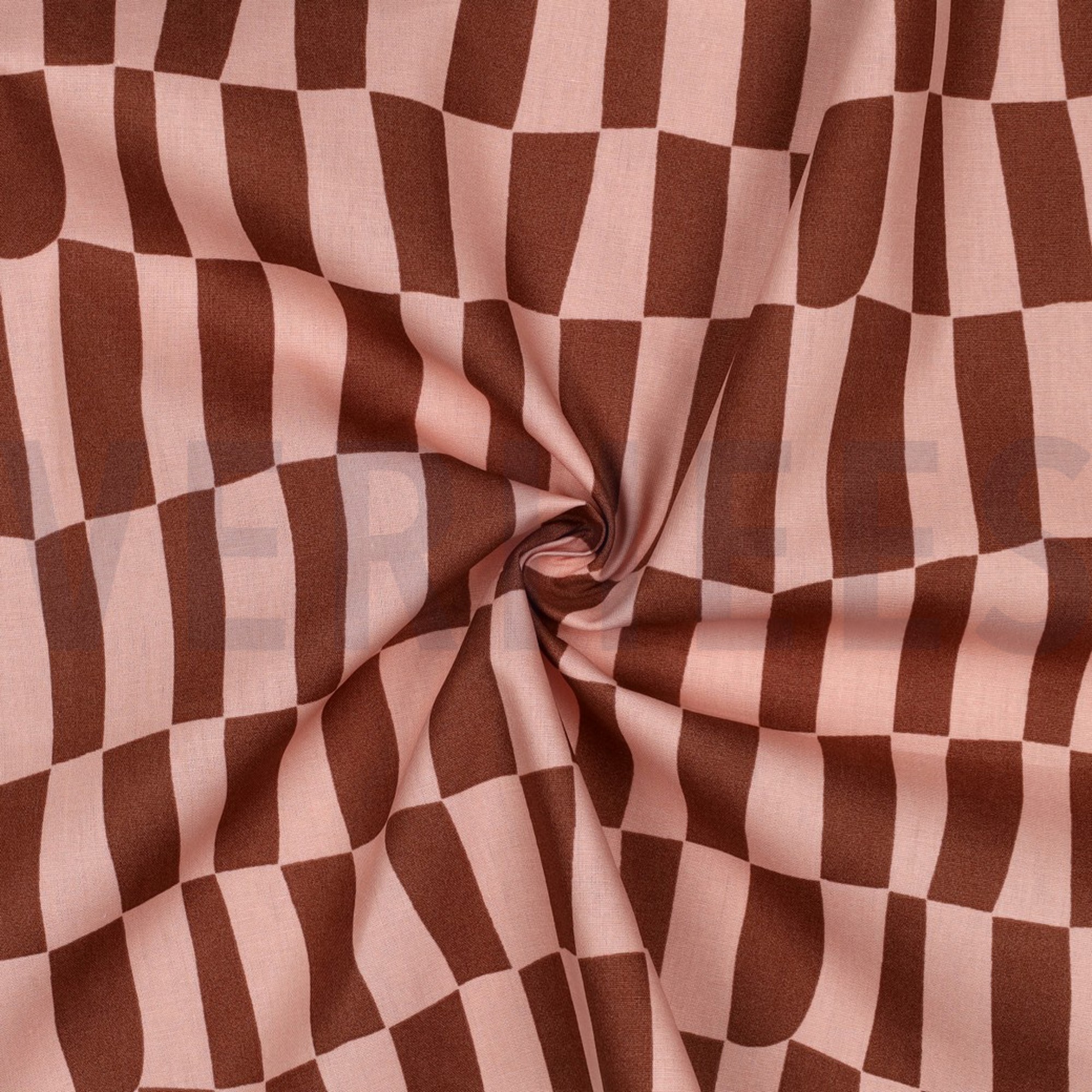 BAUMWOLLE POPELINE GOTS KAROS JENNIFER BOURON ROSA/BRAUN (high resolution) #3