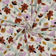 BAUMWOLLE POPELINE GOTS BLUMEN JENNIFER BOURON NATUR/LAVENDEL (thumbnail) #3