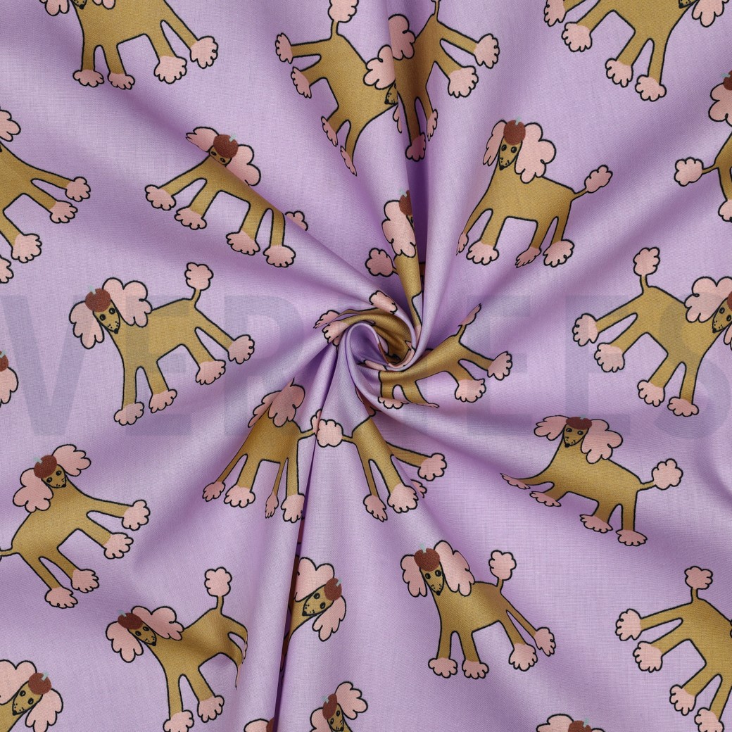 POPELINE DE COTON GOTS CHIENS JENNIFER BOURON LAVANDE #7