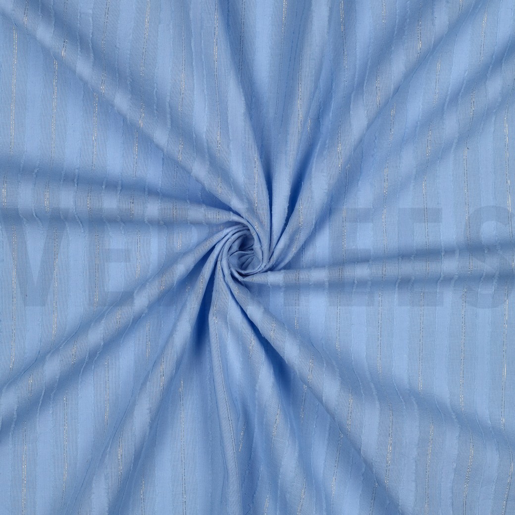 COTON VOILE LUREX RAYURES BLEU CLAIR #7