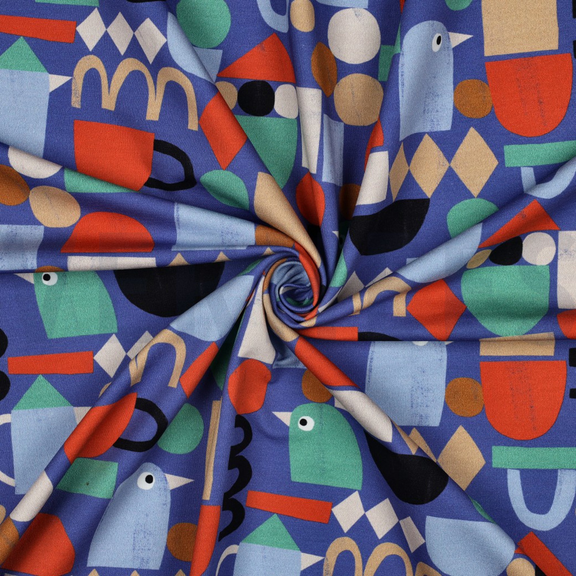 FRENCH TERRY GOTS DIGITAL GRAFISCHE FORMEN JENNIFER BOURON BLAU (high resolution) #3