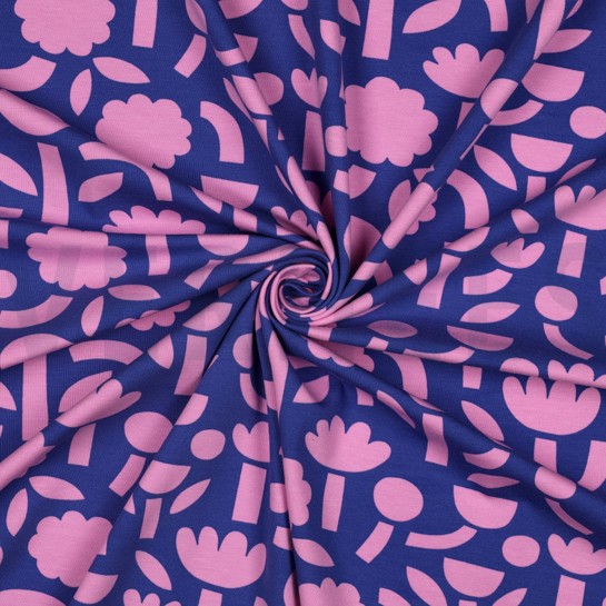 JERSEY GOTS BLUMEN JENNIFER BOURON BLAU #7