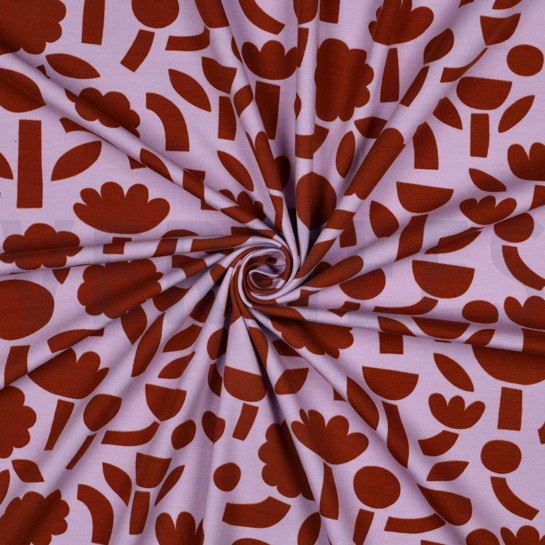 JERSEY GOTS BLUMEN JENNIFER BOURON LAVENDEL #7