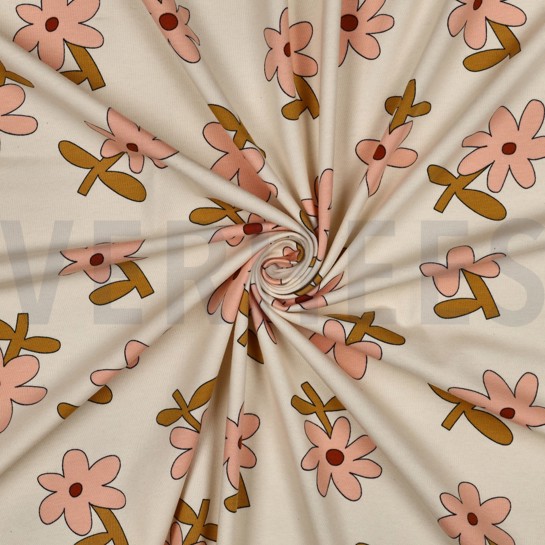 JERSEY GOTS BLUMEN JENNIFER BOURON NATUR #7