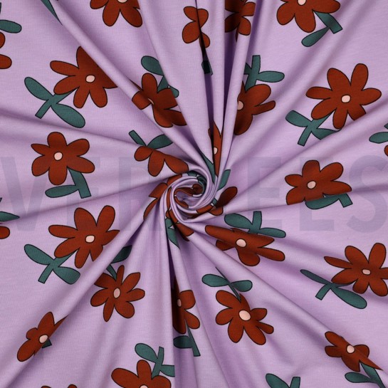 JERSEY GOTS BLUMEN JENNIFER BOURON LAVENDEL #7