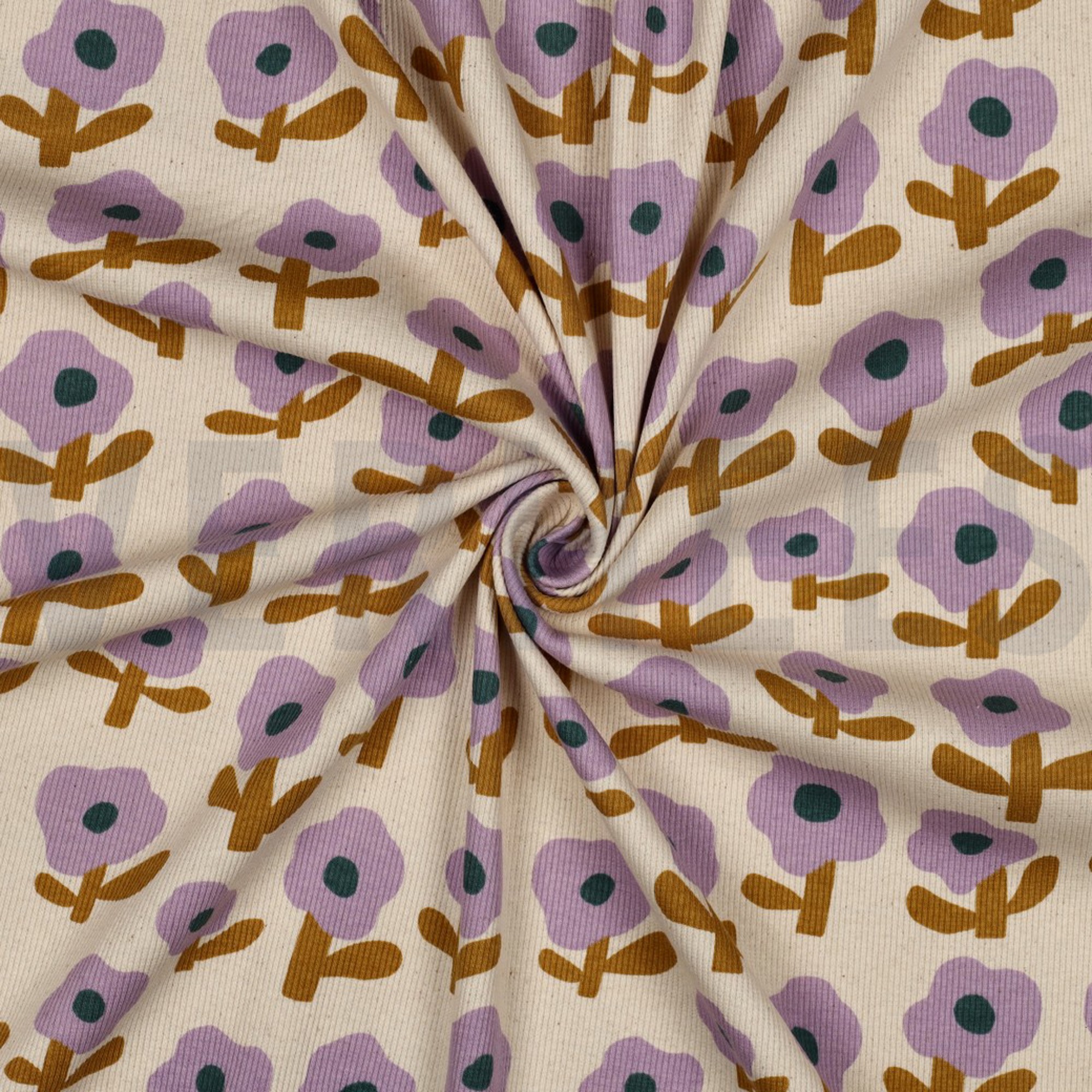 RIPPJERSEY GOTS BLUMEN JENNIFER BOURON NATUR/LAVENDEL (high resolution) #3