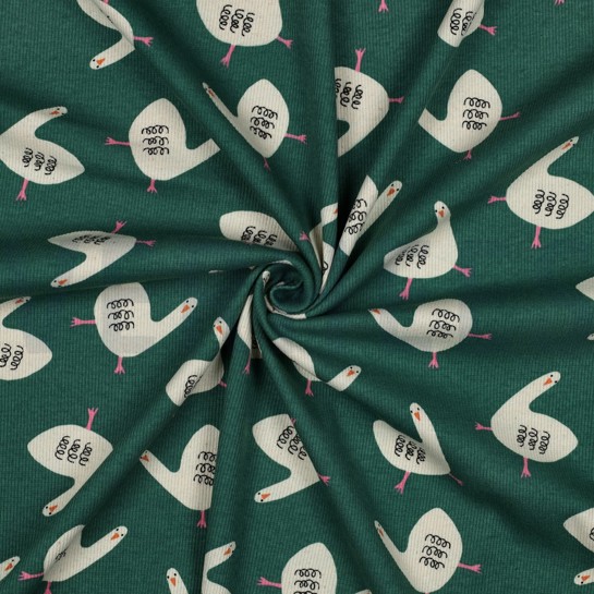 RIPPJERSEY GOTS GÄNSE JENNIFER BOURON GRÜN #7