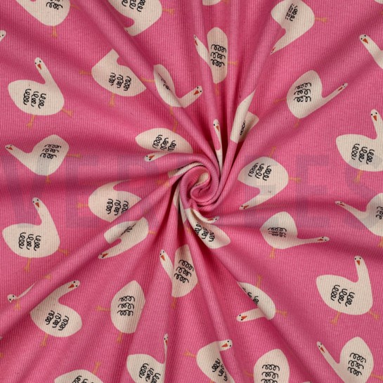 RIPPJERSEY GOTS GÄNSE JENNIFER BOURON FUCHSIA #7