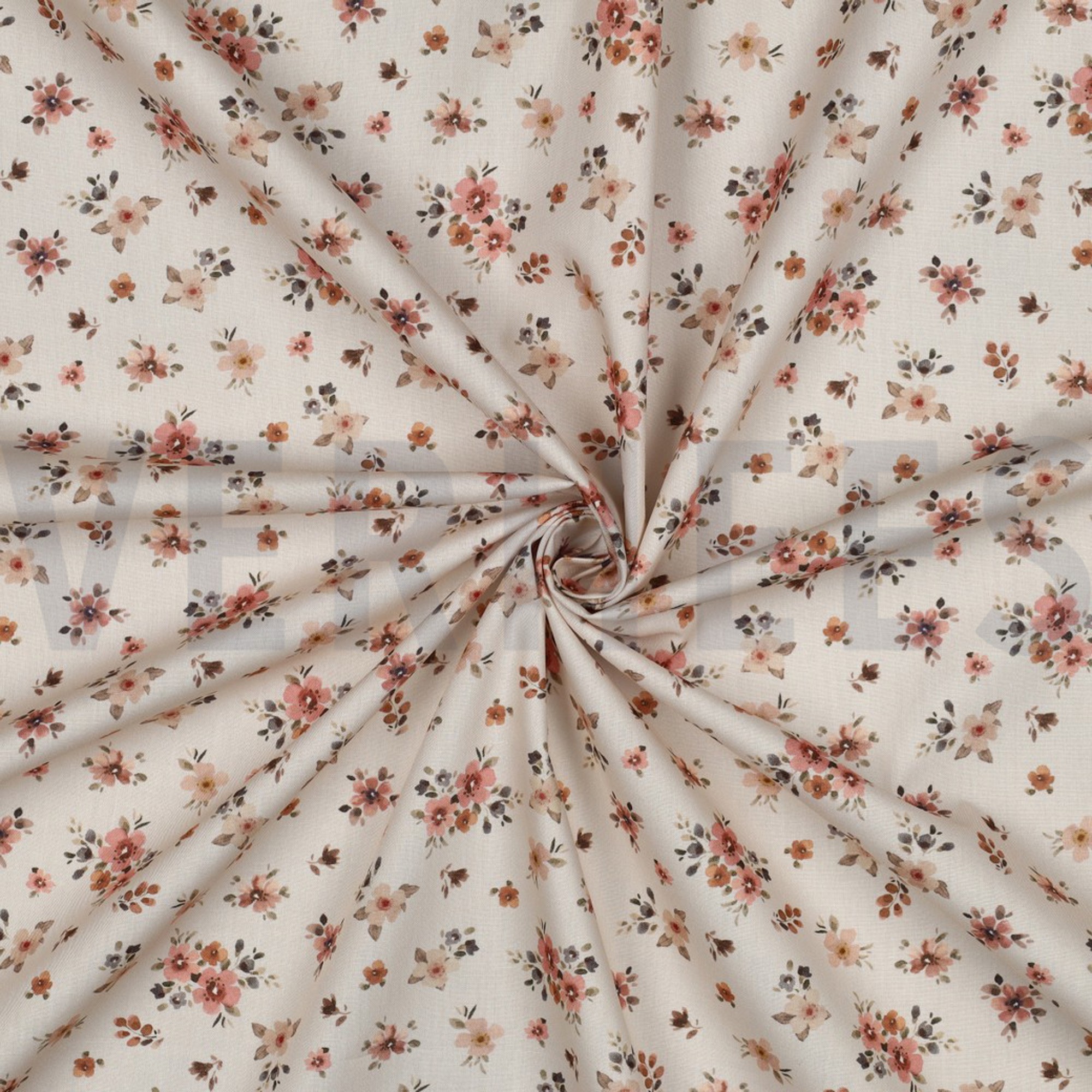 FEIN GEWEBTE BAUMWOLLPOPELINE DIGITAL BLUMEN PFIRSICH (high resolution) #3
