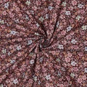 FEIN GEWEBTE BAUMWOLLPOPELINE DIGITAL BLUMEN BORDEAUXROT (thumbnail) #3