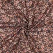 FEIN GEWEBTE BAUMWOLLPOPELINE DIGITAL BLUMEN BRAUN (thumbnail) #3