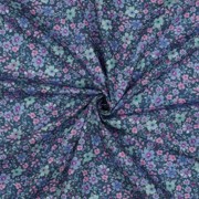 FEIN GEWEBTE BAUMWOLLPOPELINE DIGITAL BLUMEN PETROL (thumbnail) #3