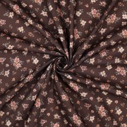 FEIN GEWEBTE BAUMWOLLPOPELINE DIGITAL BLUMEN BRAUN (thumbnail) #3