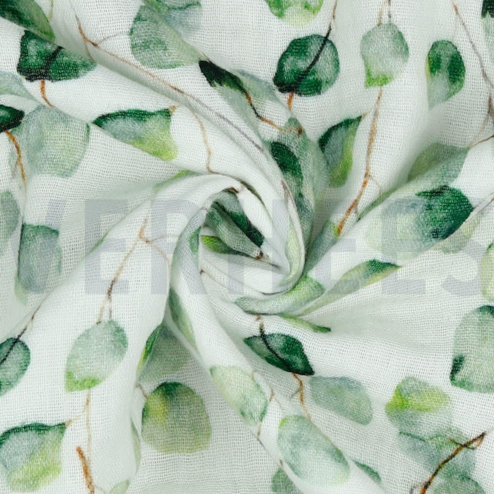 DOUBLE GAZE DE COTON GOTS DIGITAL  EUCALYPTUS BLANC (high resolution) #3