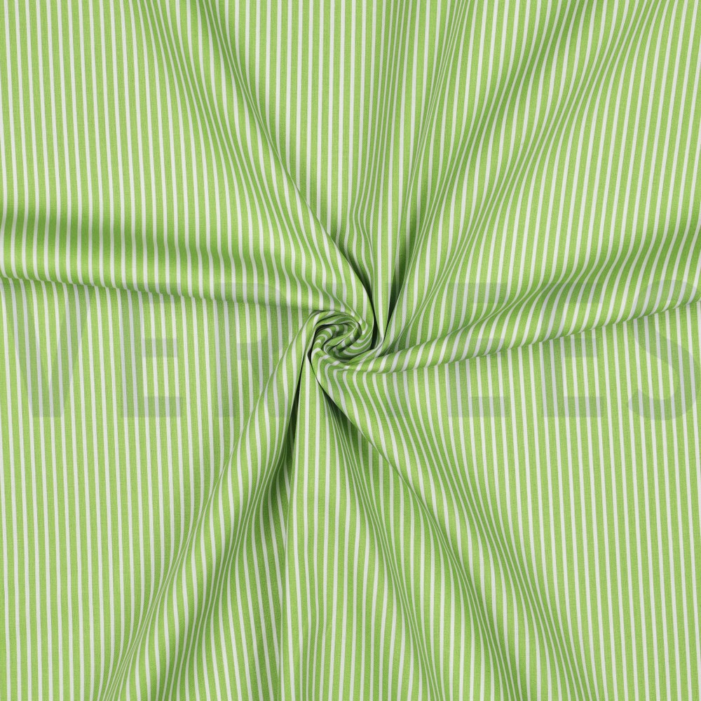 POPELINE DE COTON RAYURE CITRON VERT #7