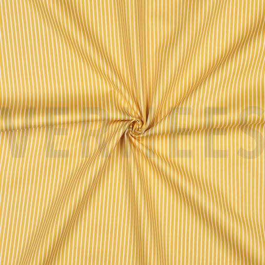 BAUMWOLLE POPELINE STREIFEN GELB #7