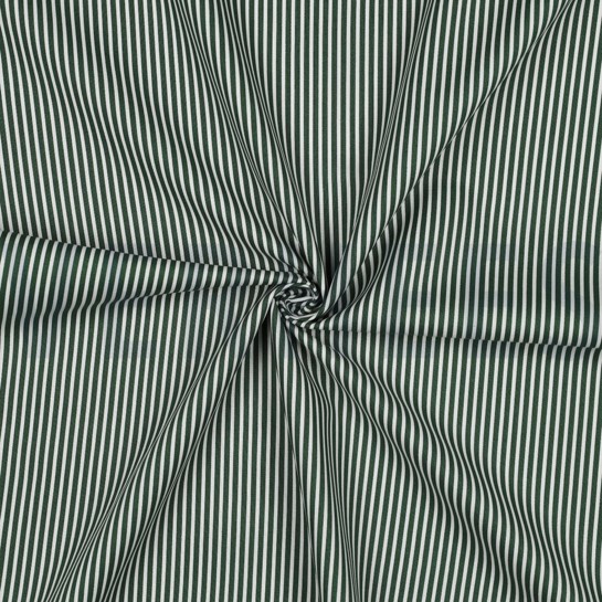 BAUMWOLLE POPELINE STREIFEN DUNKELGRÜN #7