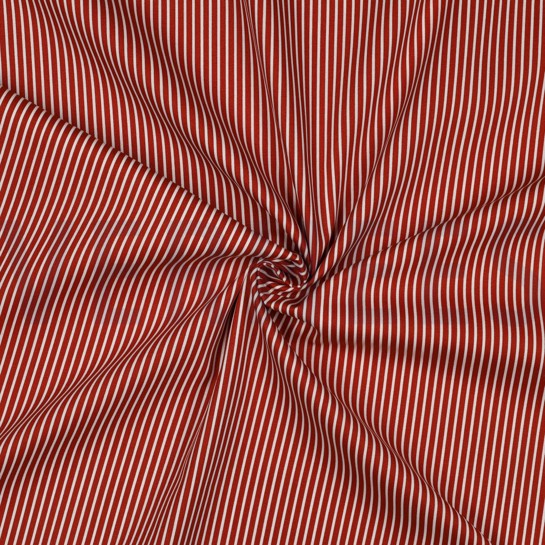 BAUMWOLLE POPELINE STREIFEN TERRACOTTA #7