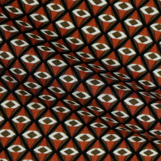VISCOSE RADIANCE GÉOMÉTRIQUE ROUGE BRIQUE #7