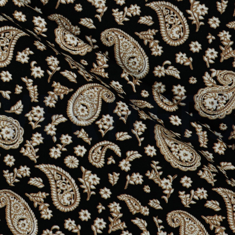 VISCOSE RADIANCE PAISLEY BLACK #7