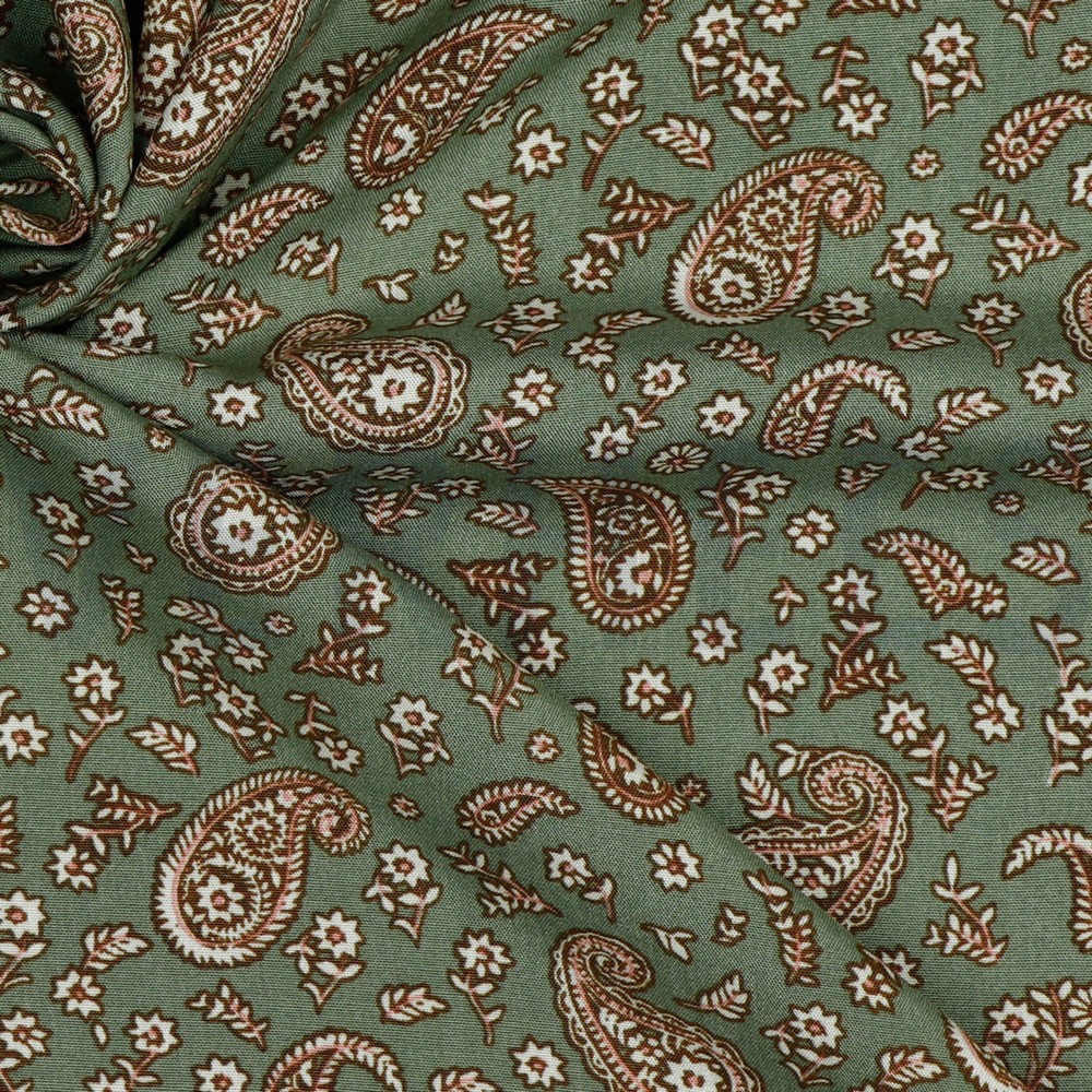VISCOSE RADIANCE PAISLEY VERT ANCIEN #7