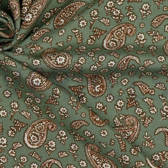 VISKOSE RADIANCE PAISLEY ALTGRÜN #7