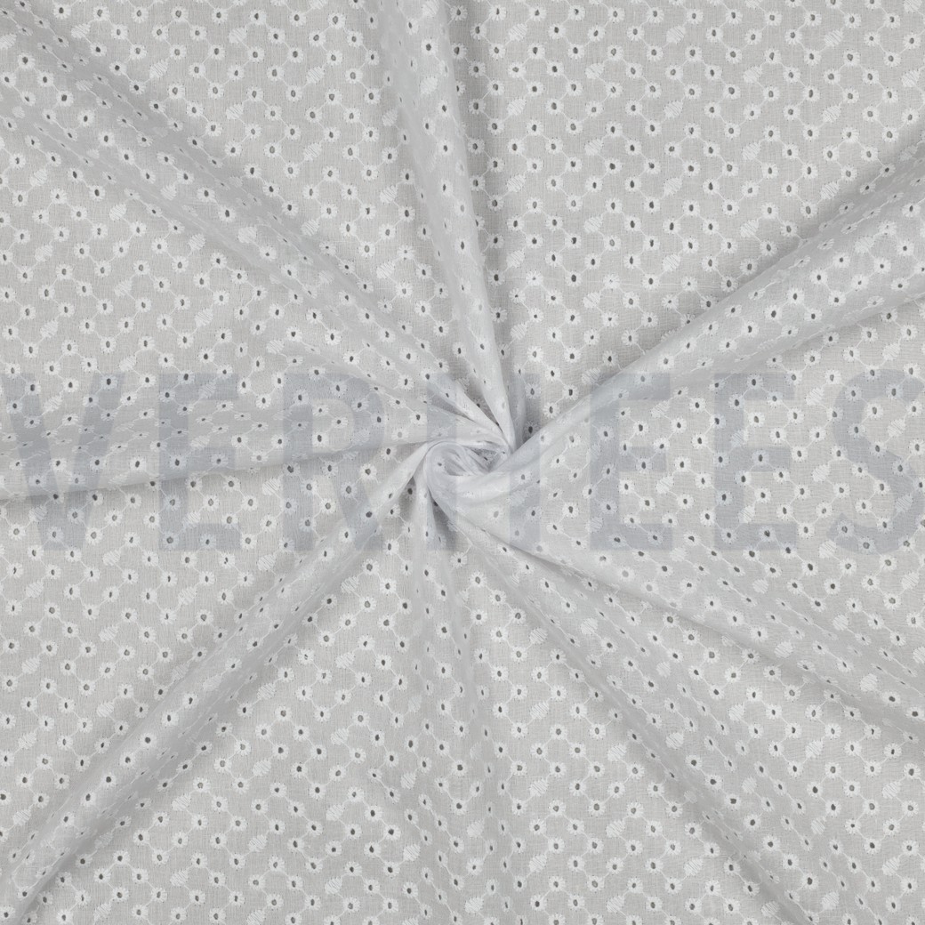 COTTON EMBROIDERY TWO-SIDE SCALLOP WHITE #7