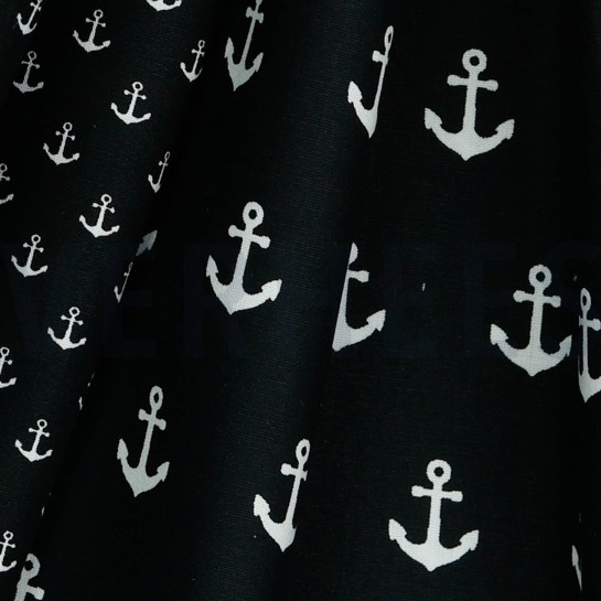 BAUMWOLLE POPELINE ANKER SCHWARZ #7