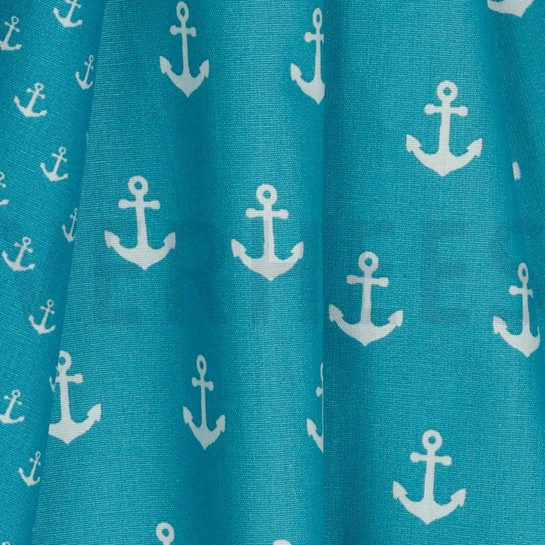 POPLIN ANCHORS TURQUOISE #7