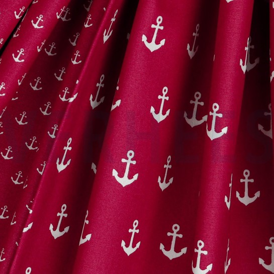 POPLIN ANCHORS CERISE #7