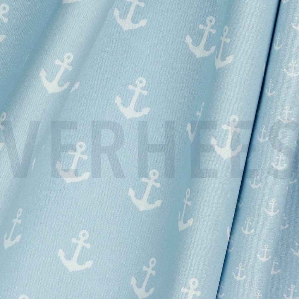 POPELINE DE COTON ANCRE BLEU CLAIR #7