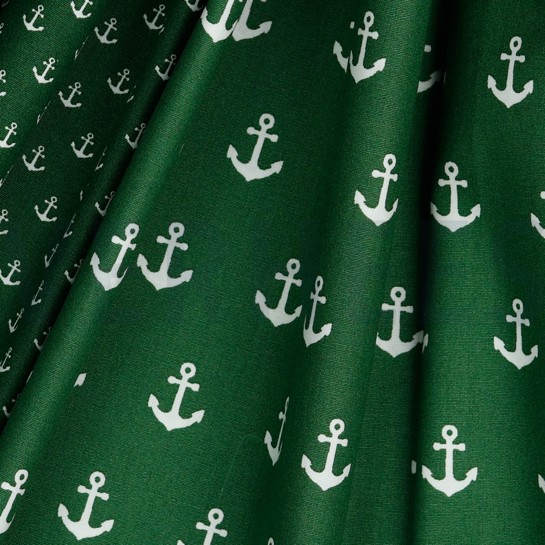 POPLIN ANCHORS DARK GREEN #7