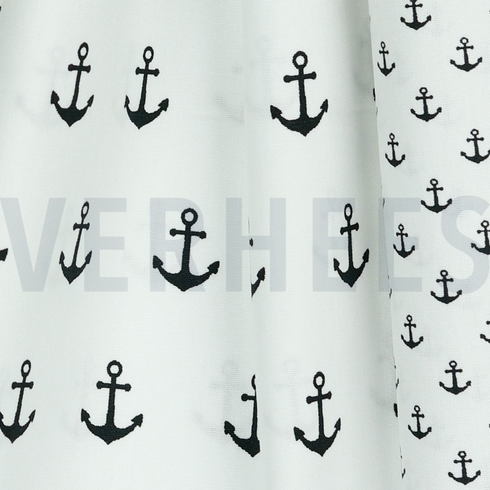 POPLIN ANCHORS WHITE/BLACK #7