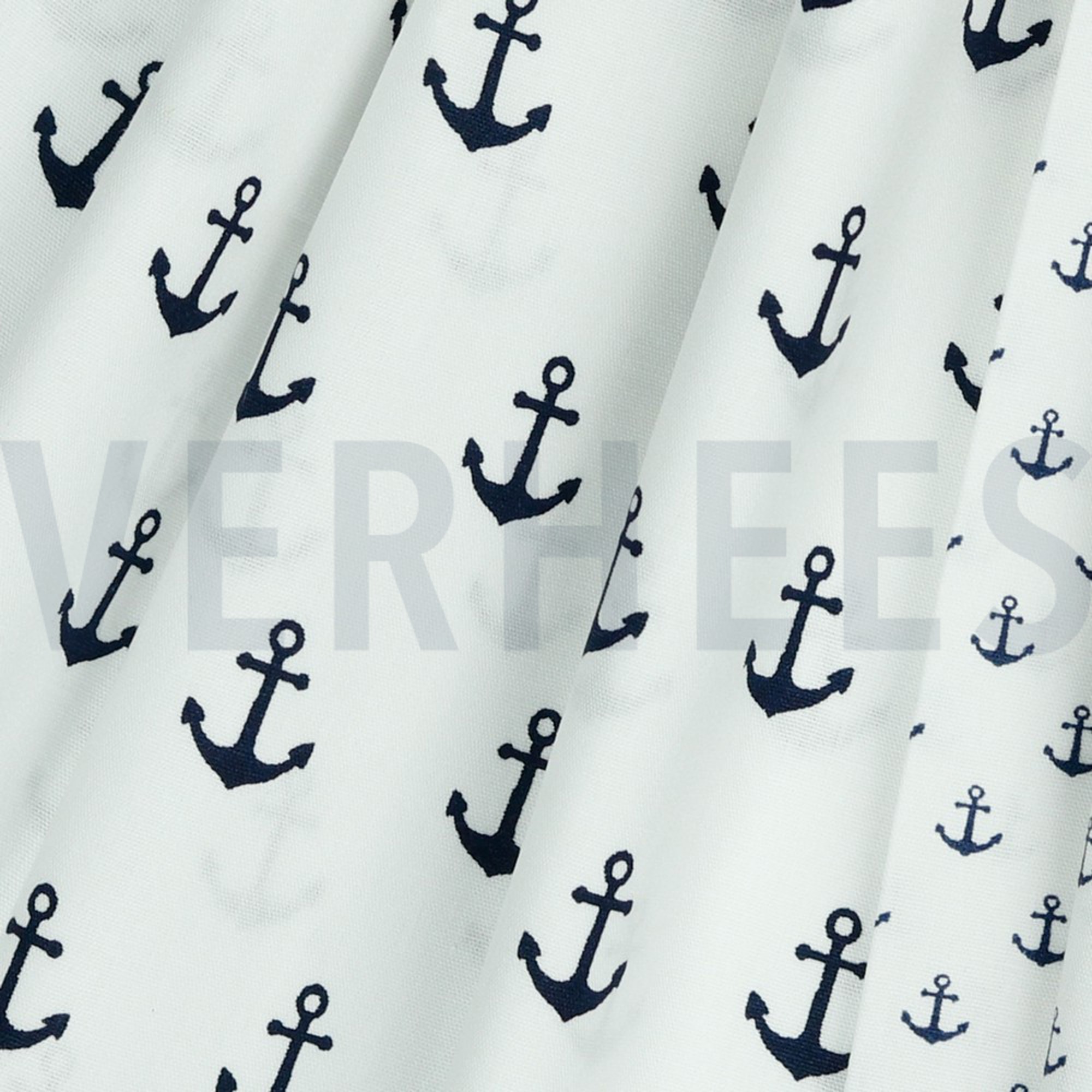 KATOENEN POPLIN ANKERS WIT/DONKERBLAUW (high resolution) #3