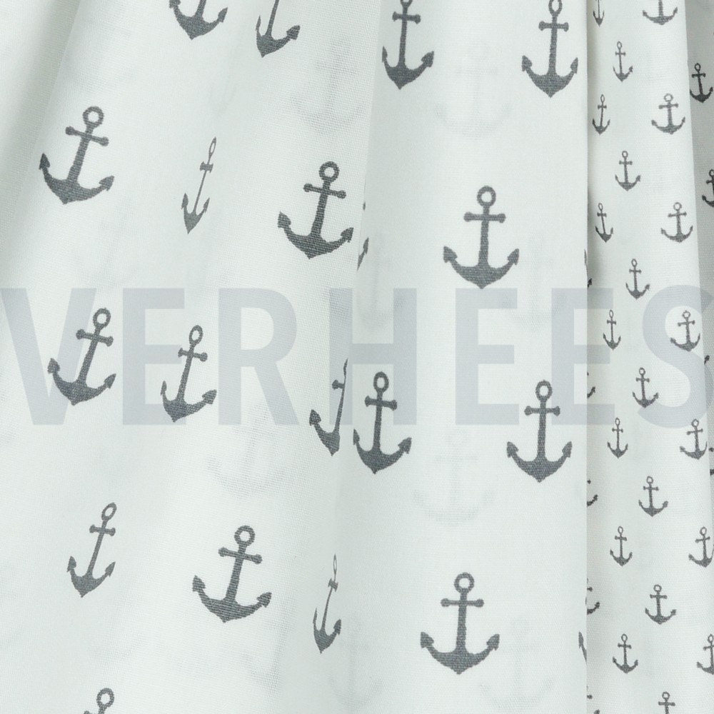 POPLIN ANCHORS WHITE/GREY #7
