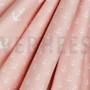 KATOENEN POPLIN KLEINE ANKERS OUDROZE (thumbnail) #3