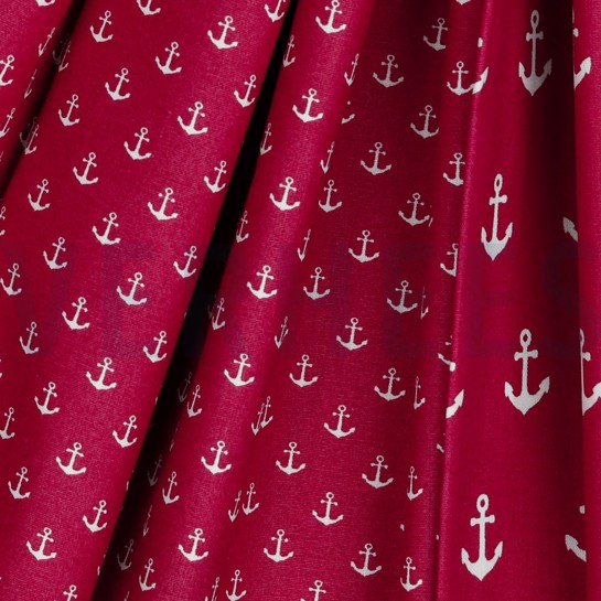 POPLIN PETIT ANCHORS CERISE #7