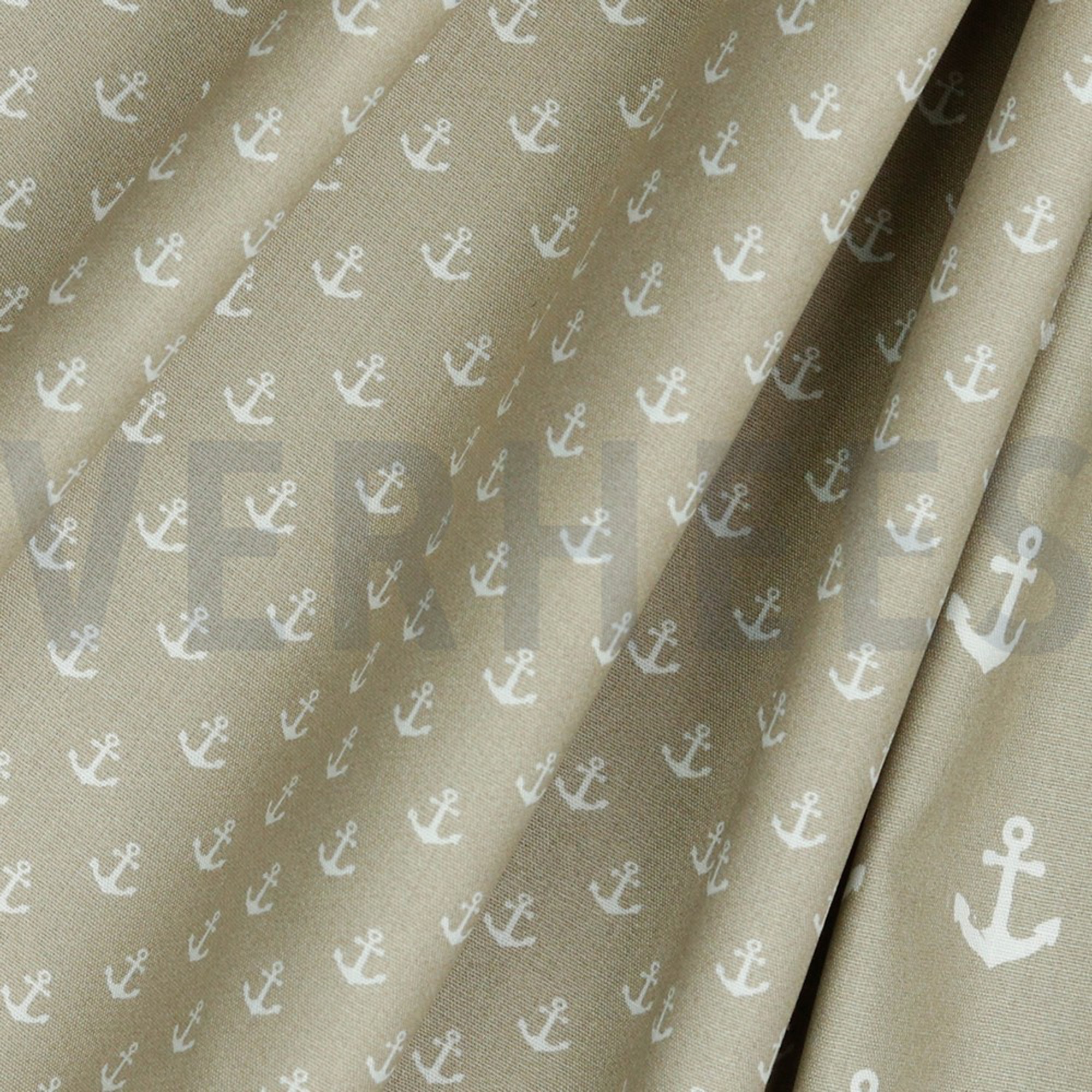 KATOENEN POPLIN KLEINE ANKERS ZAND (high resolution) #3