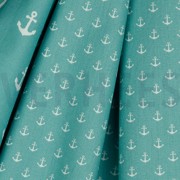 KATOENEN POPLIN KLEINE ANKERS OUDGROEN (thumbnail) #3