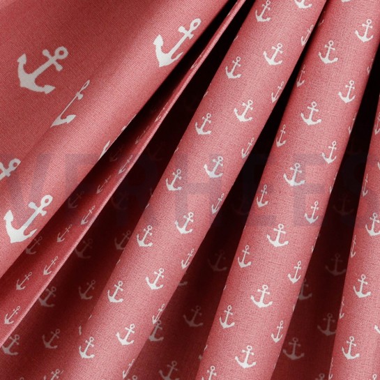 KATOENEN POPLIN KLEINE ANKERS BLUSH #7