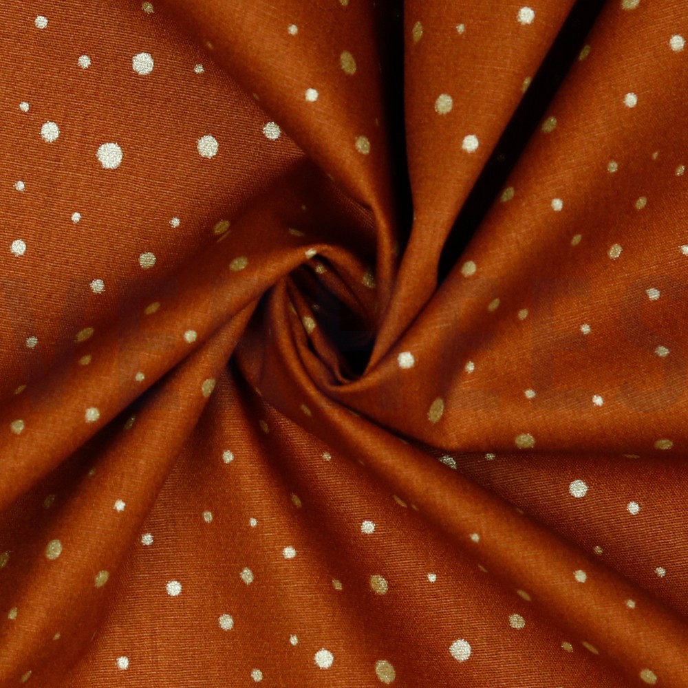 POPELINE DE COTON GLITTER POINTS RUST #7
