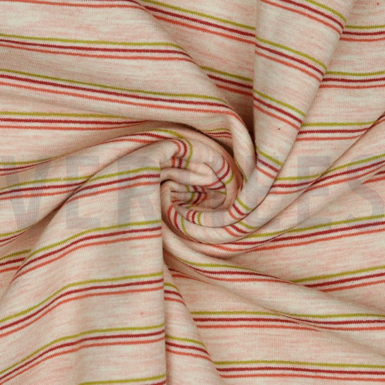 FRENCH TERRY STRIPES ROSE MELANGE #7