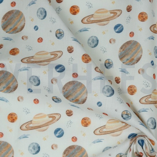 POPLIN DIGITAL SPACE WHITE #7