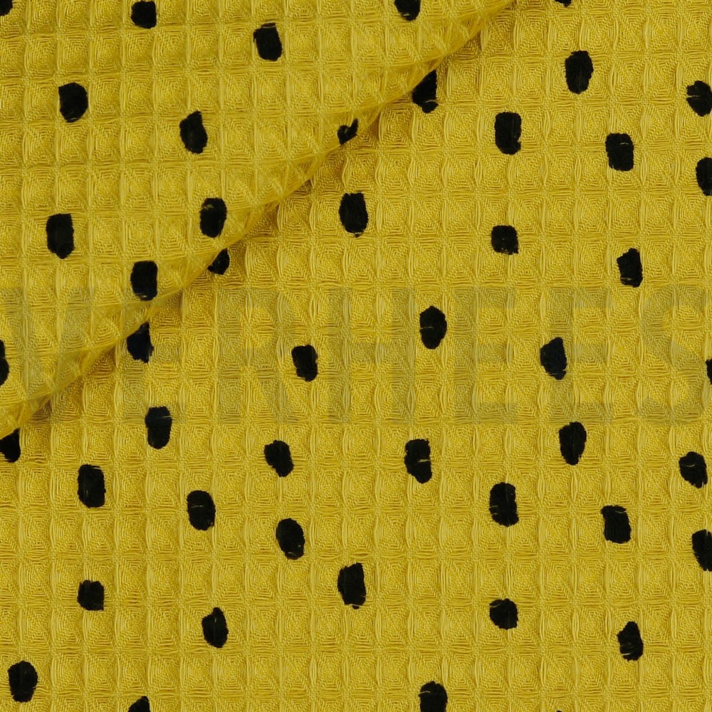 WAFFELPIQUÉ DOTS OCKER #7