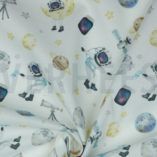 POPLIN DIGITAL SPACE WHITE #7