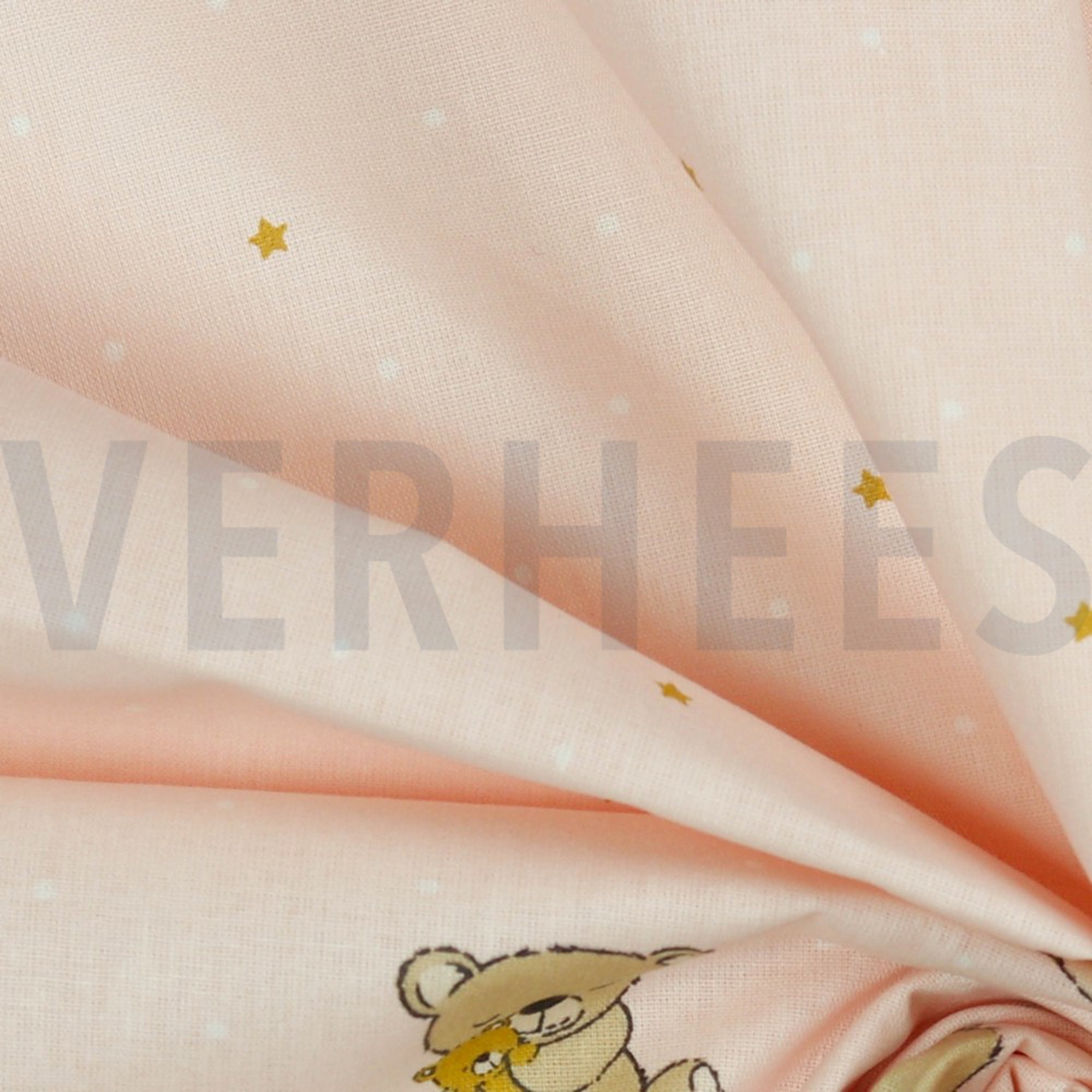 KATOENEN POPLIN GOTS LIEVE BEER LICHTROZE/OUDROZE (high resolution) #3