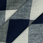 LIN VISCOSE TEINT EN FIL CARREAUX BLEU MARINE (thumbnail) #3