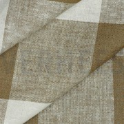 LINEN VISCOSE YARN DYED CHECKS LIGHT BROWN (thumbnail) #3