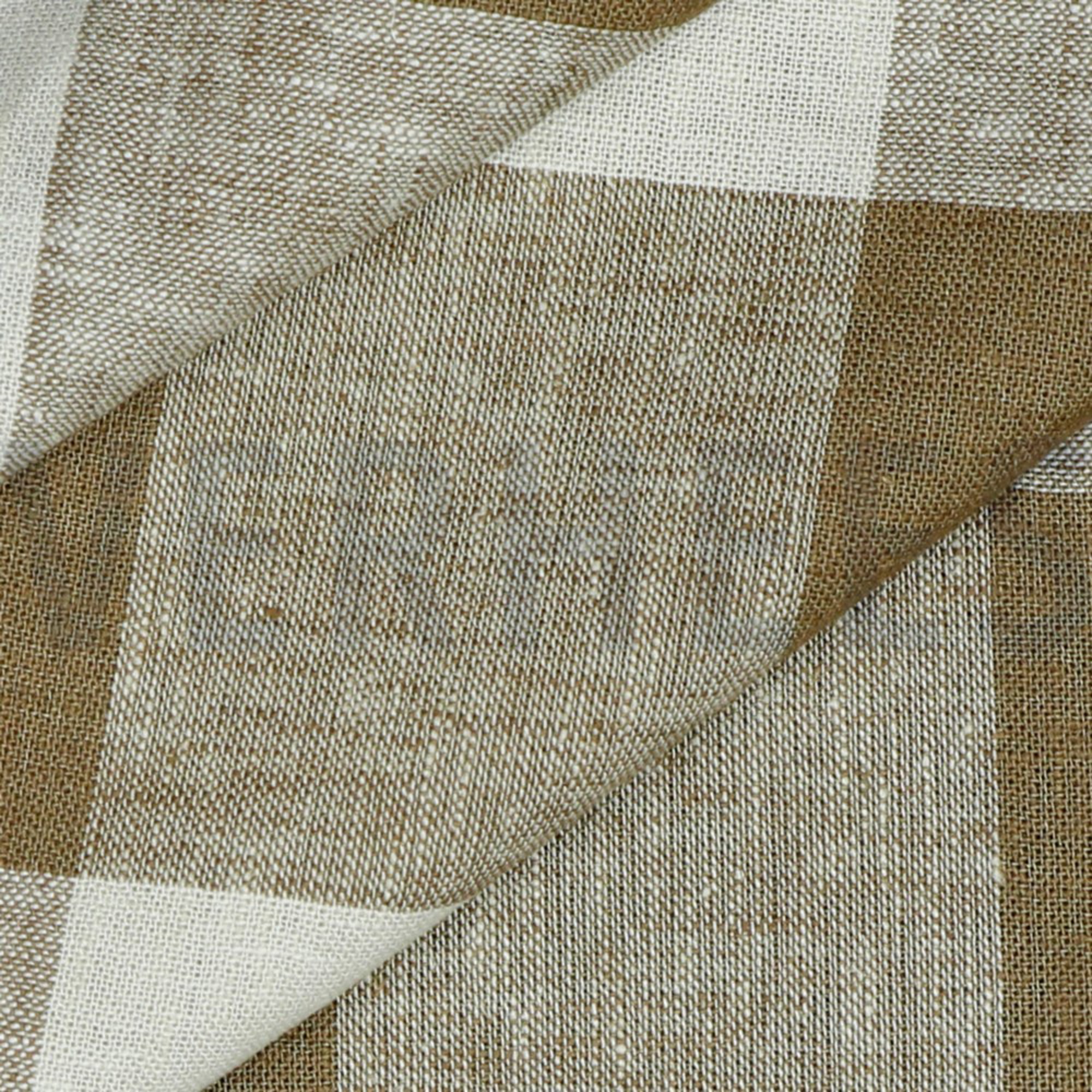 LINEN VISCOSE YARN DYED CHECKS LIGHT BROWN (high resolution) #3